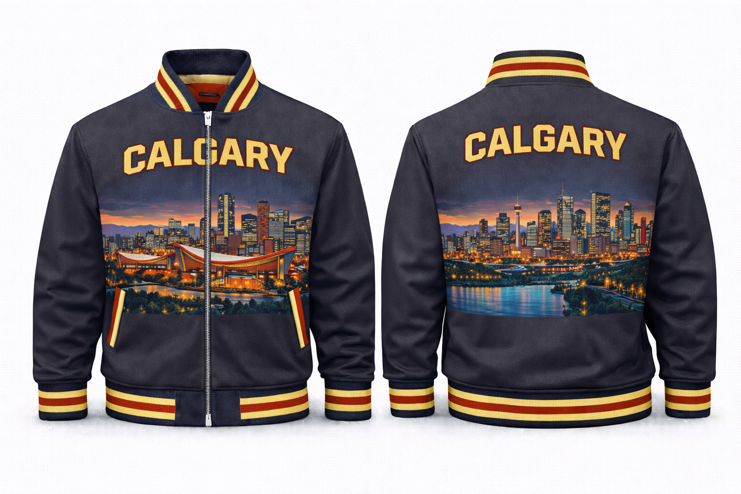Calgary City Scapes Varsity Jacket Design No. 3011