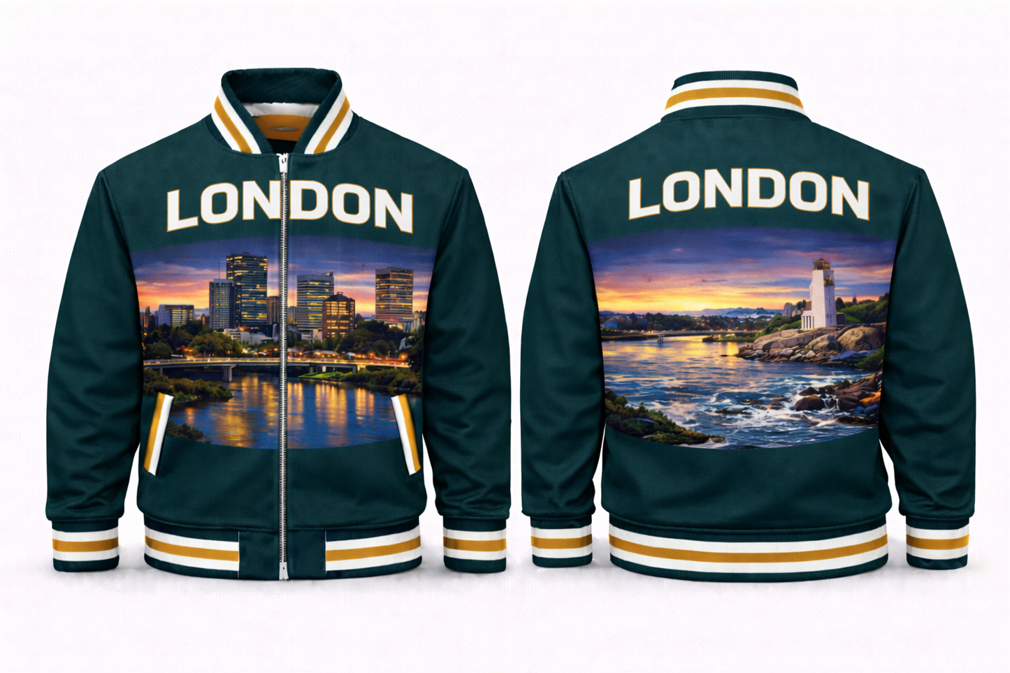 London City Scapes Varsity Jacket Design No. 15011