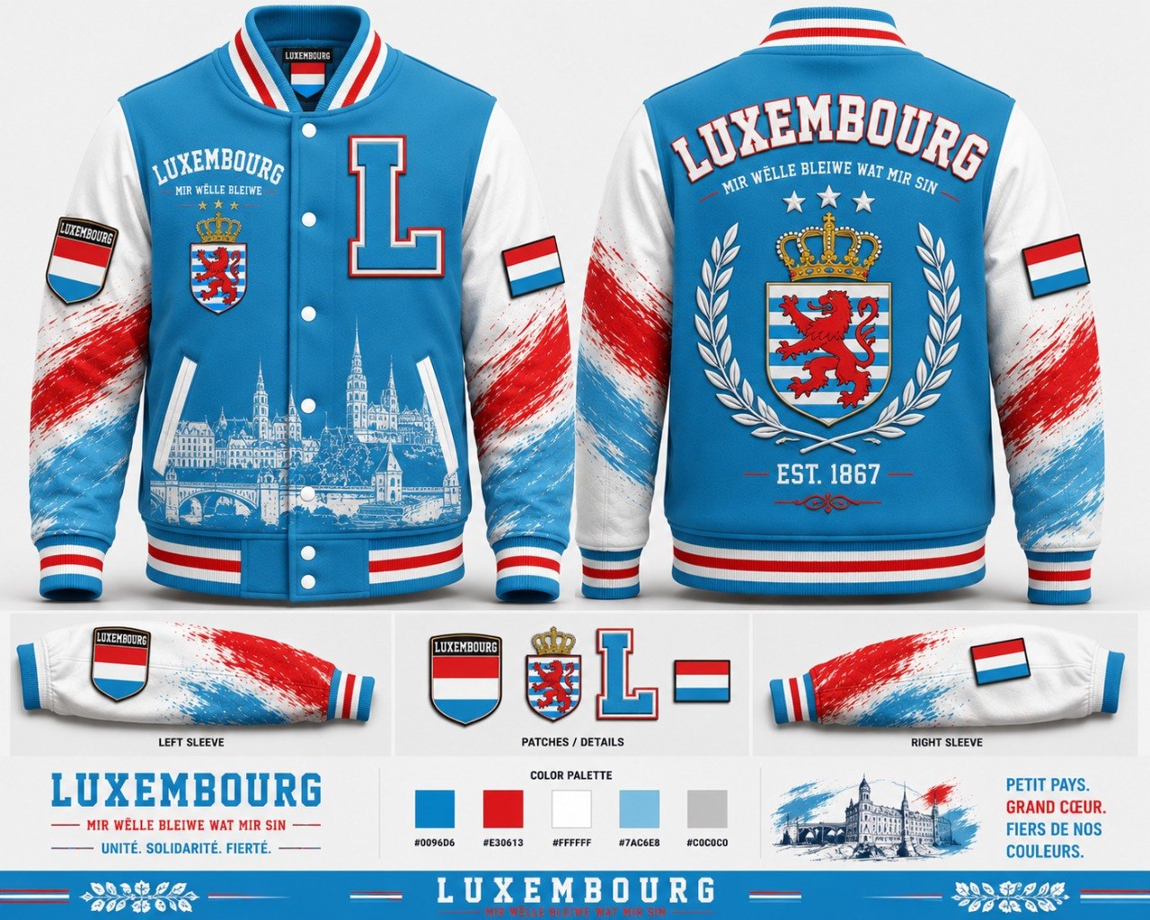 Luxembourg Varsity Jacket