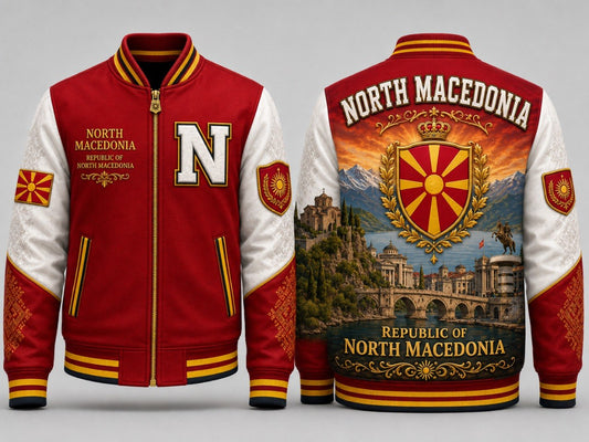 North Macedonia Varsity Jacket