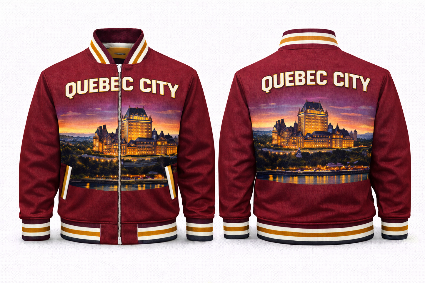 Quebec City Scapes Varsity Jacket Design No. 12011