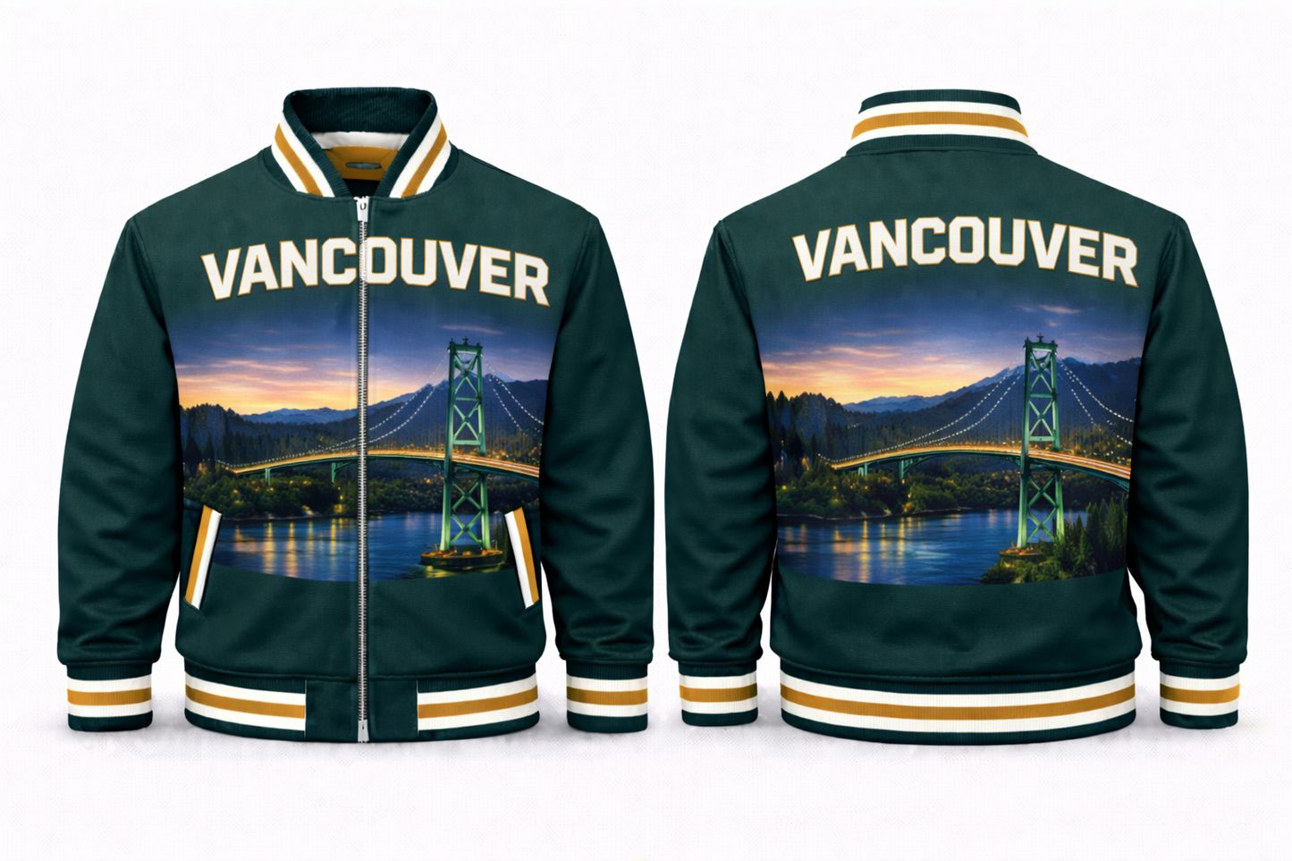 Vancouver City Scapes Varsity Jacket Design No. 8011